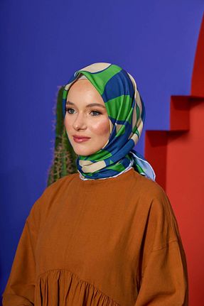 روسری سبز پنبه پلی استر İpekhan - کد 850305551