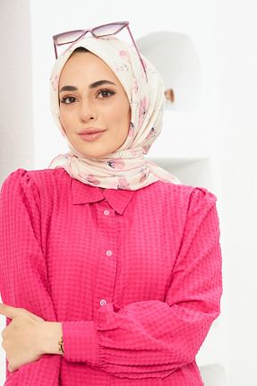 روسری بژ پنبه ای İpekhan - کد 446717645