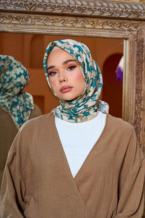 روسری قهوه ای پنبه پلی استر İpekhan - کد 850310998