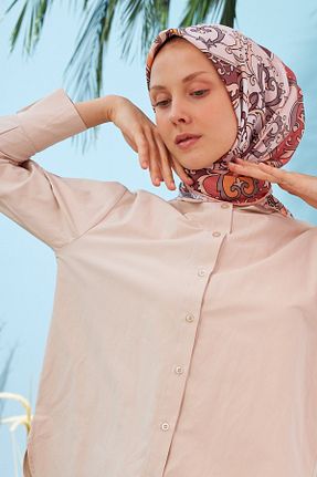روسری قهوه ای پنبه ای İpekhan - کد 446742226