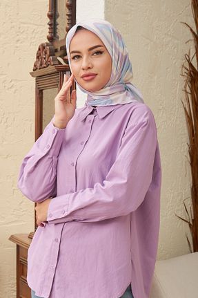 روسری بنفش پنبه ای İpekhan - کد 447045427
