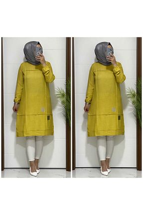 تونیک زرد زنانه بافتنی modasura - کد 736079027