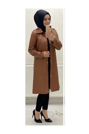 کاپشن قهوه ای زنانه رگولار modasura - کد 783476099