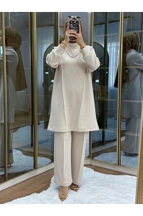 ست بالاتنه و پائین تنه حجاب بژ زنانه رگولار CYM Butik - کد 886718726