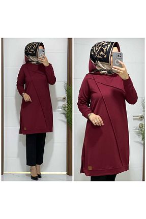 تونیک حجاب زرشکی زنانه بافتنی modasura - کد 757427306