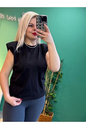 بلوز مشکی زنانه ساده Tuğba - کد 886810439