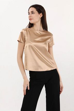 بلوز بژ زنانه ساده Home Store - کد 467377709