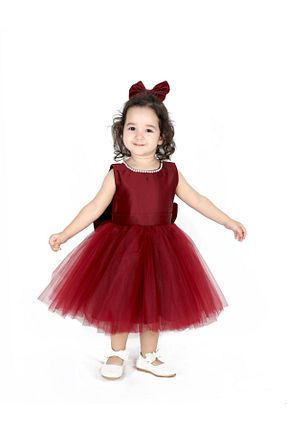 لباس مجلسی و فارغ التحصیلی زرشکی بچه گانه ساتن NSMLİFE - کد 886789613