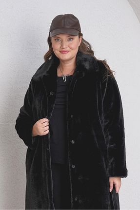 کاپشن سایز بزرگ مشکی زنانه سایز بزرگ Büyük Moda - کد 886807181