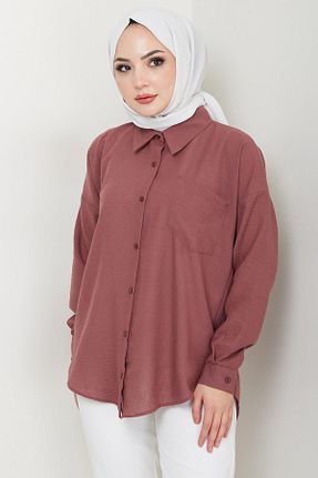 بلوز حجاب صورتی زنانه اورسایز hafsamina - کد 886792648