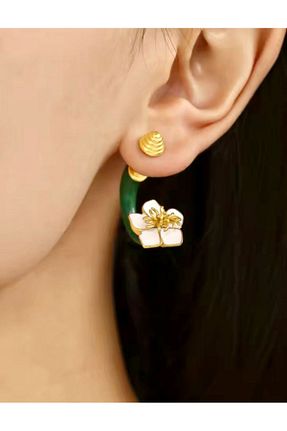 گوشواره جواهر سبز حلقه Rachel Silver - کد 886806355
