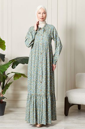 لباس حجاب سبز زنانه رگولار fistan - کد 886867343