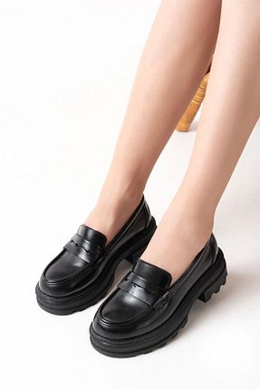 کفش لوفر مشکی زنانه چرم لاکی zenalook - کد 923137041