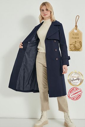 ترنچکت سرمه ای زنانه %100 پنبه PASTELASTORE - کد 51321570