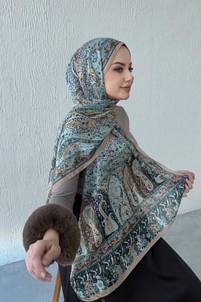 شال سبز زنانه ابریشم Byedauzunlar - کد 886926638