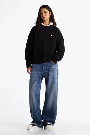 سوئیشرت مشکی زنانه ساده Tommy Hilfiger - کد 884185600