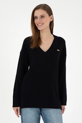 پلیور سرمه ای زنانه ساده U.S. Polo Assn. - کد 886995012
