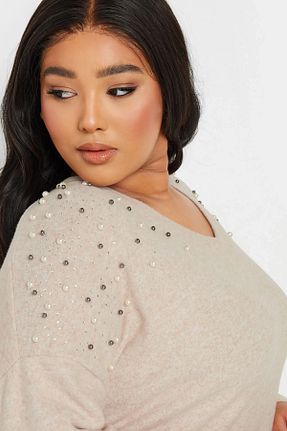 پلیور سایز بزرگ طوسی زنانه سایز بزرگ Stil Diva - کد 887003920