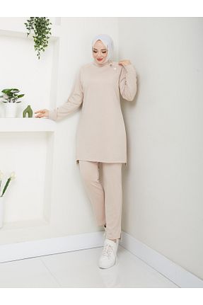 ست بالاتنه و پائین تنه بژ زنانه بافت zinnureyn - کد 887012086