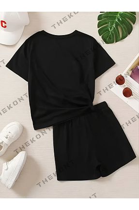 ست بالاتنه و پائین تنه مشکی بچه گانه بافتنی THEKONT - کد 887089777