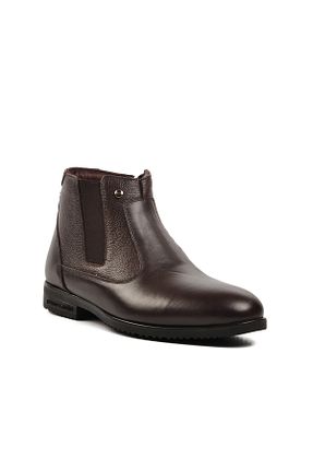 بوت / نیم بوت قهوه ای مردانه چرم خالص Pierre Cardin - کد 887065692