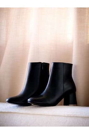 بوت / نیم بوت مشکی زنانه چرم مصنوعی Munshoes - کد 887060537