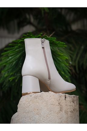 بوت / نیم بوت بژ زنانه چرم مصنوعی Munshoes - کد 887056145