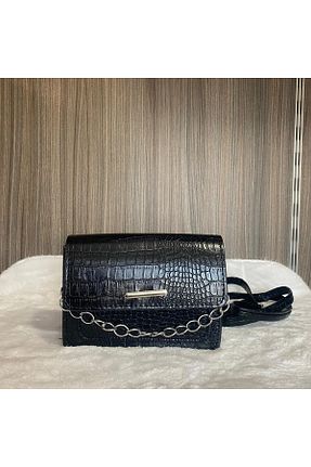 کیف دوشی مشکی زنانه چرم مصنوعی ÇANTA - کد 887049310