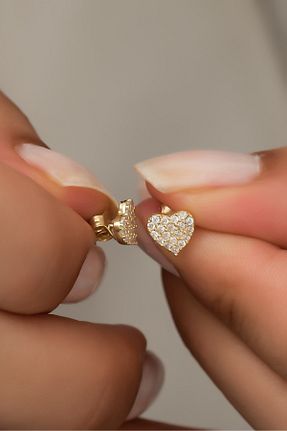 گوشواره نقره طلائی زنانه 925 عیار NEREZE - کد 135123484