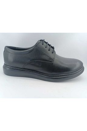 کفش کژوال مشکی مردانه چرم خالص mutlu kundura - کد 887096643
