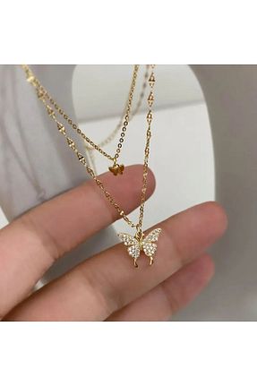 گردنبند جواهر زرد زنانه فلزی puduhepa - کد 873932433