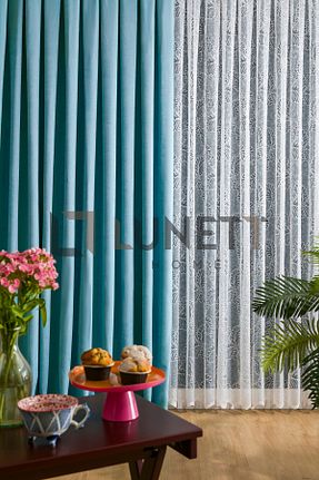 پرده زمینه آبی مخمل LUNETT HOME - کد 825834003