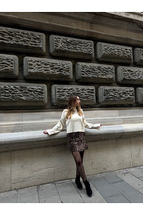 دامن رنگی زنانه پلنگی NOİRİQUE - کد 887151579