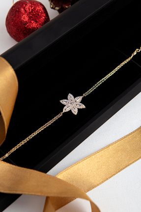 دستبند نقره طلائی زنانه 925 عیار SARIASLAN - کد 887148036