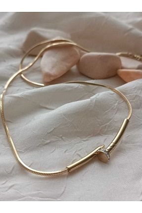 گردنبند استیل ( فولاد ) طلائی زنانه استیل (فولاد) SENAM TAKI - کد 887148865