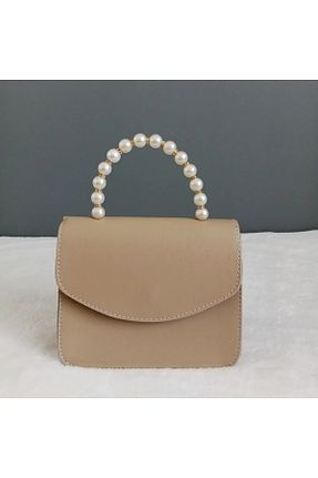 کیف دوشی بژ زنانه چرم مصنوعی ÇANTA - کد 887148774