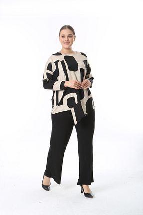 ست بالاتنه و پائین تنه سایز بزرگ مشکی زنانه فاق بلند özle fashion - کد 880102929