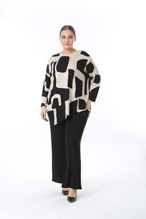 ست بالاتنه و پائین تنه سایز بزرگ مشکی زنانه فاق بلند özle fashion - کد 880102929