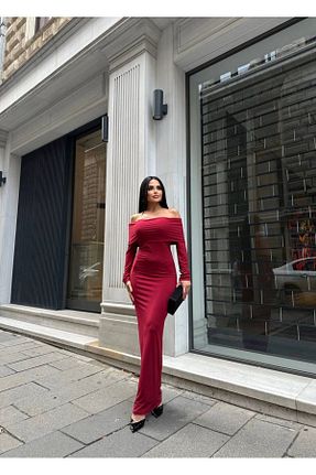 لباس زرشکی زنانه بافتنی LB Laluna Butik - کد 887173097
