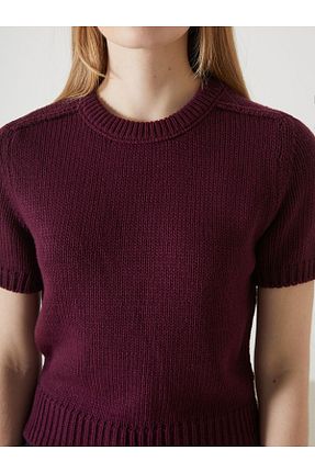 پلیور زرشکی زنانه چاپی LC Waikiki - کد 887217879