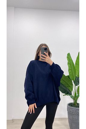 پلیور سرمه ای زنانه ساده MODA - کد 887240514