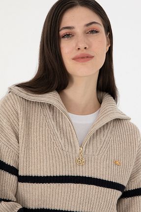 پلیور طوسی زنانه ساده U.S. Polo Assn. - کد 887247978