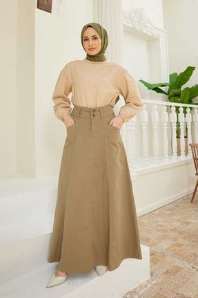 دامن حجاب خاکی زنانه کارگو Neways - کد 739200328