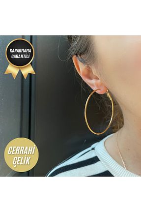 گوشواره استیل (فولاد) طلائی زنانه استیل (فولاد) nerora - کد 790380030