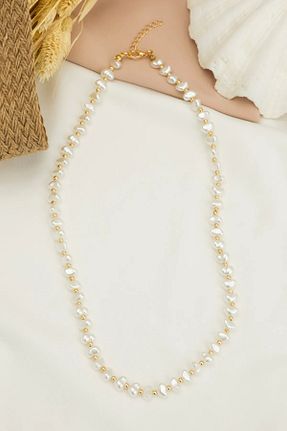 گردنبند جواهر رنگی زنانه مروارید Mrs Flower - کد 887338044