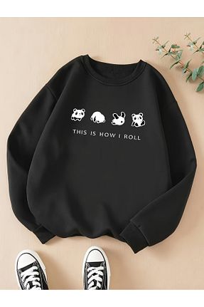 سوئیشرت مشکی زنانه چاپی Jakinta Outdoors - کد 887250000