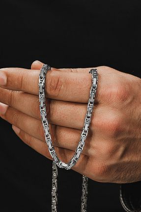 گردنبند استیل ( فولاد ) متالیک مردانه استیل ضد زنگ OSMANLI GÜMÜŞ - کد 81074215