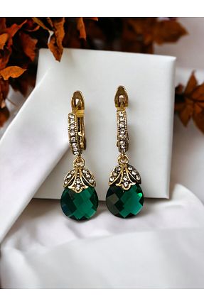 گوشواره جواهر سبز زیرکن FAYRA ACCESSORIES - کد 800923419