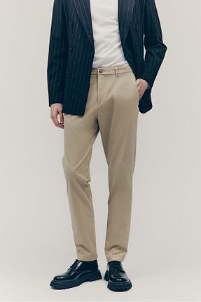 شلوار بژ مردانه پنبه ای H&M - کد 877378797
