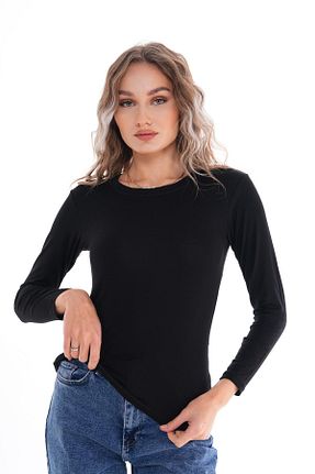 تیشرت مشکی زنانه اورسایز Şimal - کد 887364445